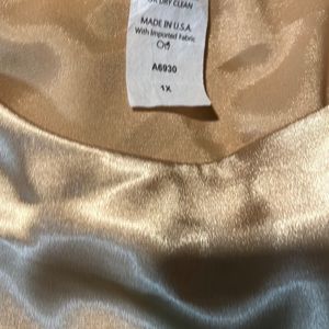 Gold, shimmery, 1X, camisole, 100% polyester